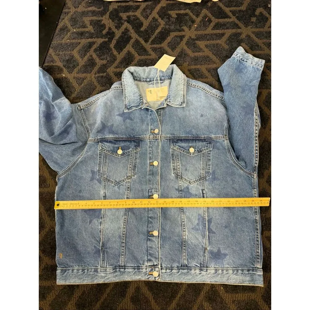 New Anthropologie The Weston Denim Boyfriend Jacket by Pilcro: Star Print Editio - Picture 14 of 15